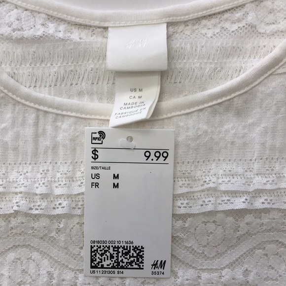 H&M Ivory Lace-Yoke Top - Picture 6 of 9